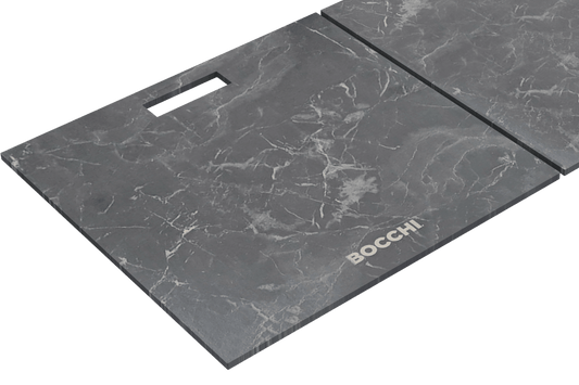 BOCCHI HPL Cutting Board Cover with Handle for Baveno Lux Sinks - 2320 0016 in elegant marble design.