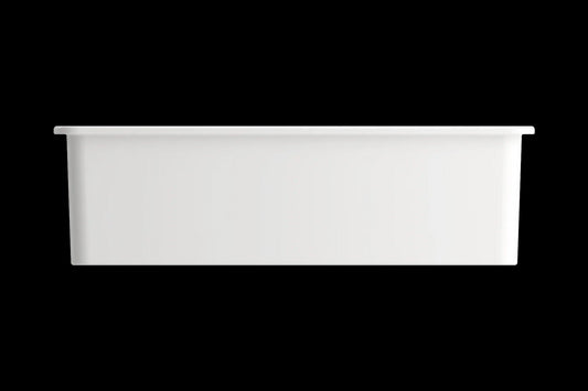 Back view of Bocchi Sotto 32" fireclay undermount sink