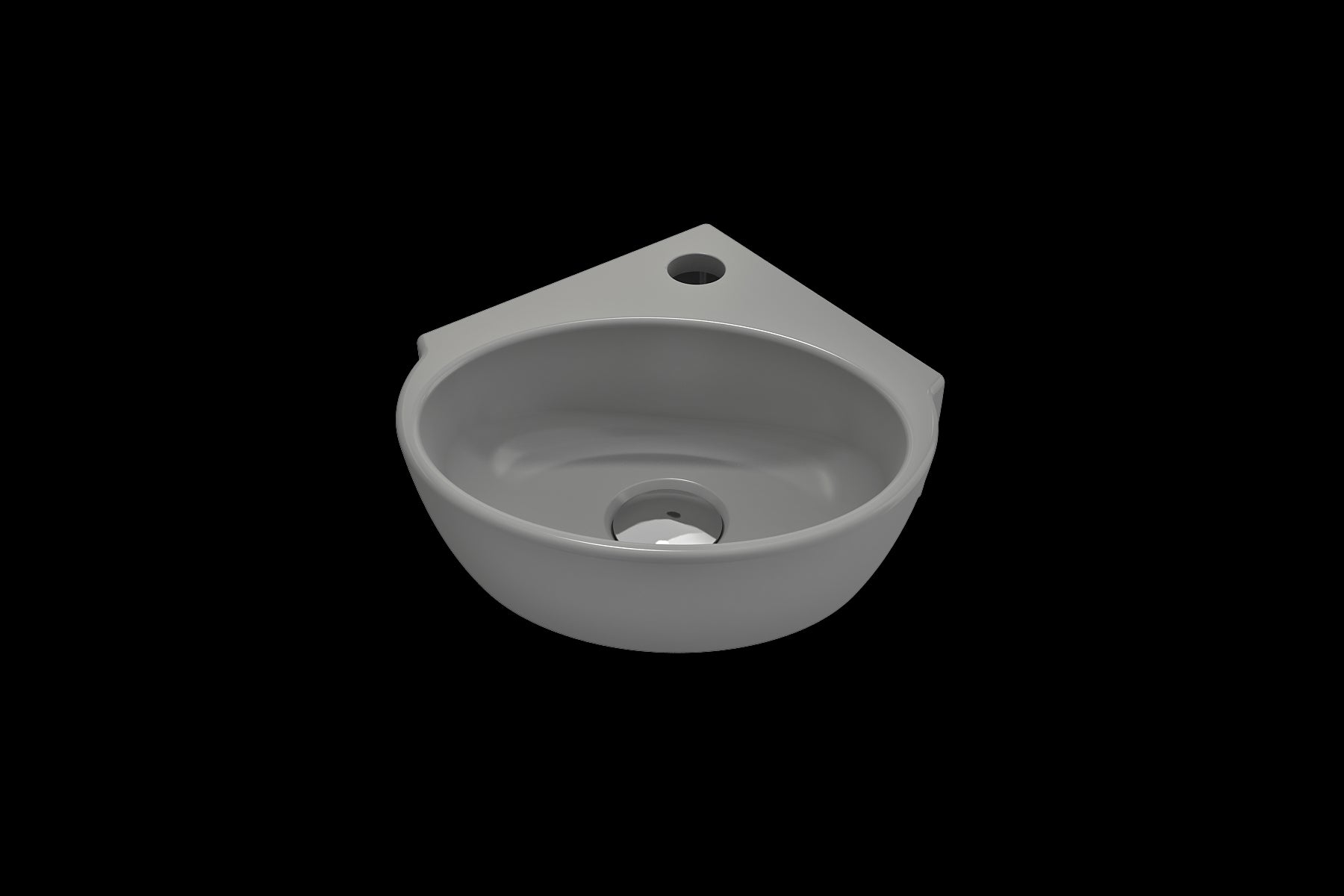 BOCCHI MILANO 12" Corner Sink Fireclay 1-Hole With Overflow