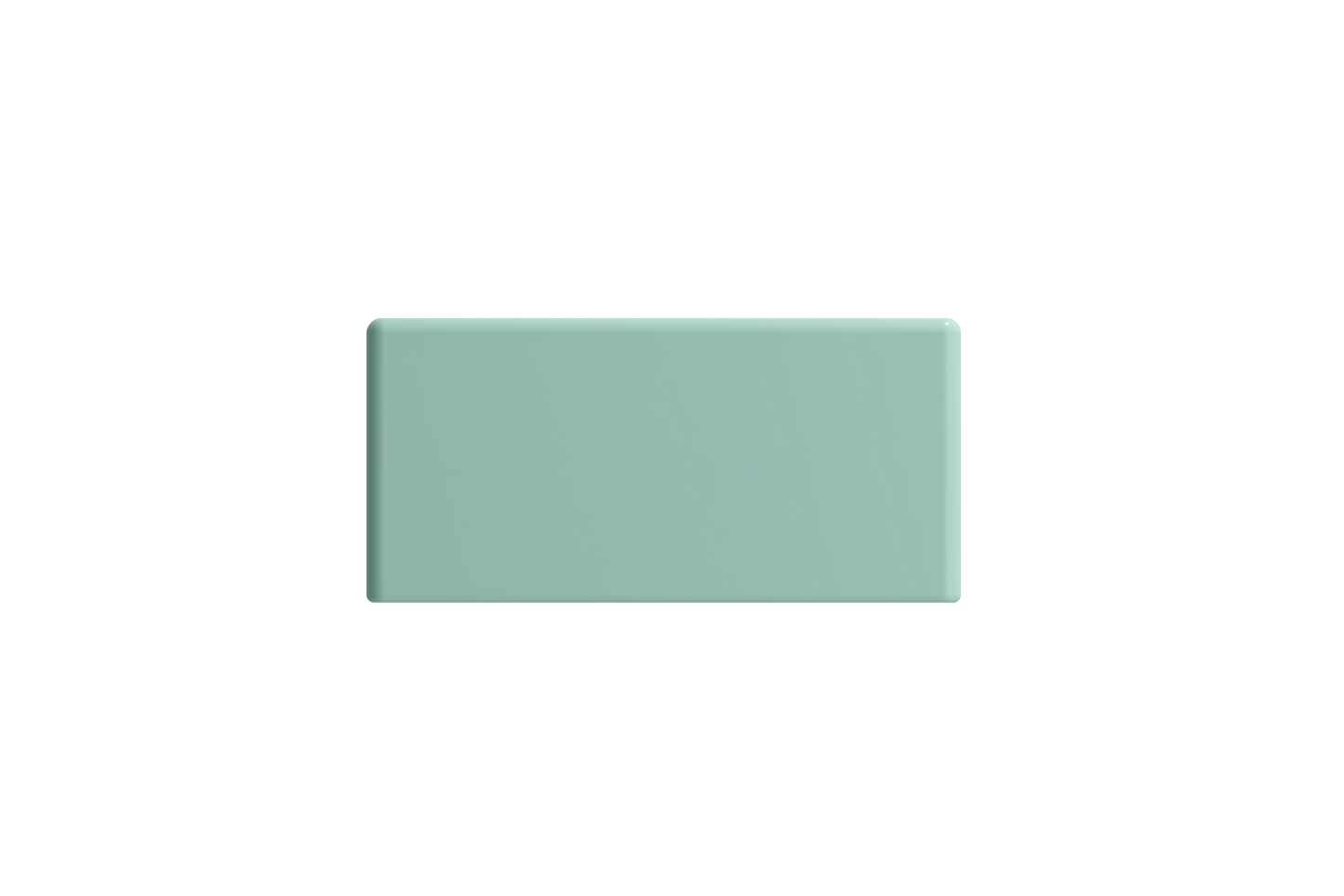 BOCCHI MILANO 14.5" Wall-Mounted Sink Fireclay 1-hole Left Side Faucet Deck With Overflow in mint green finish view from above.