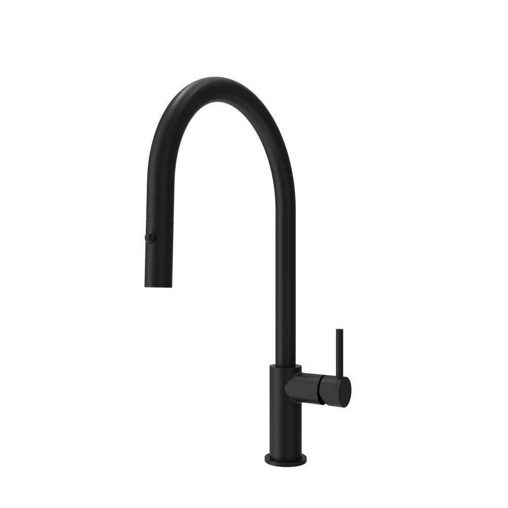 Side view of Bocchi Baveno Duo in Matte Black showing handle