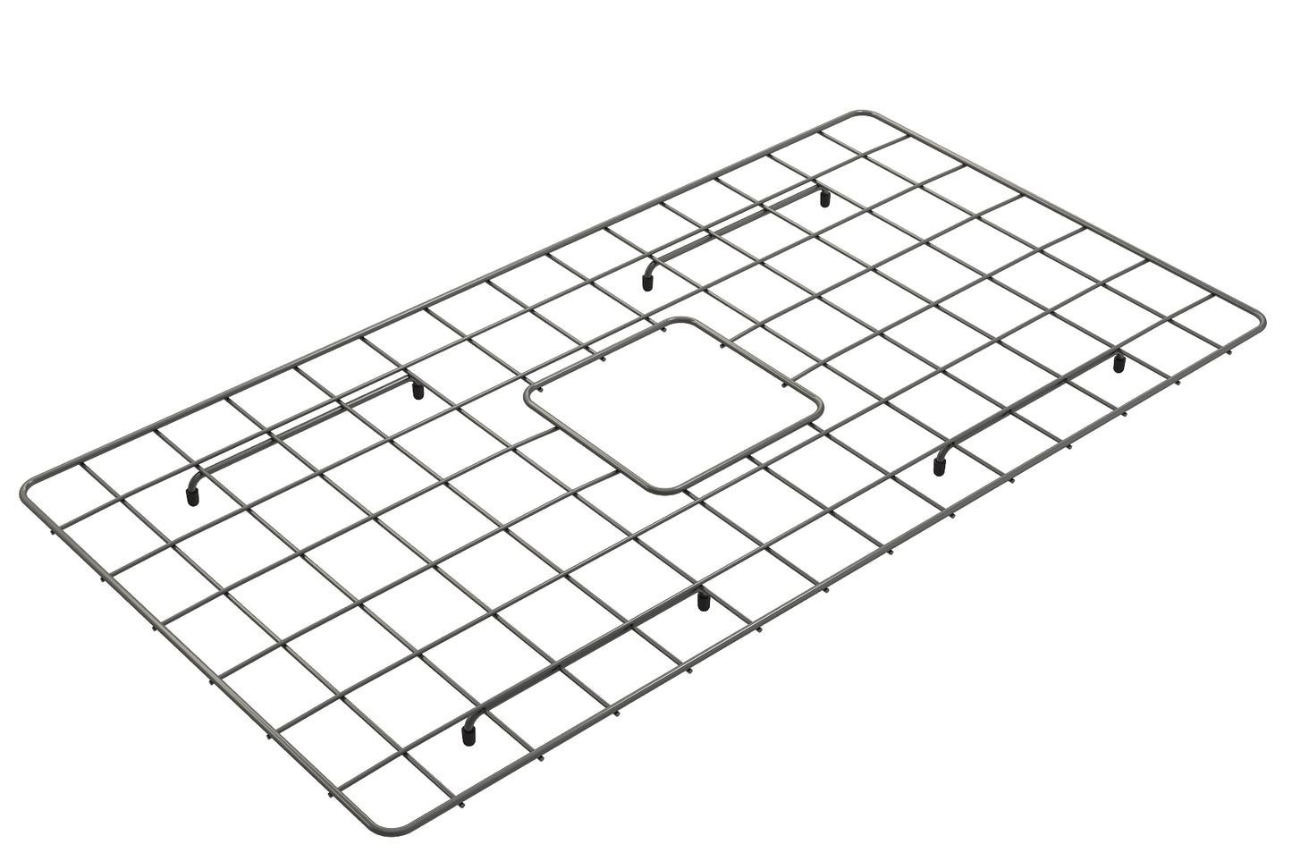 BOCCHI Stainless Steel Sink Grid for 33" Farmhouse Fireclay Sinks in Gun Metal finish for premium sink protection.