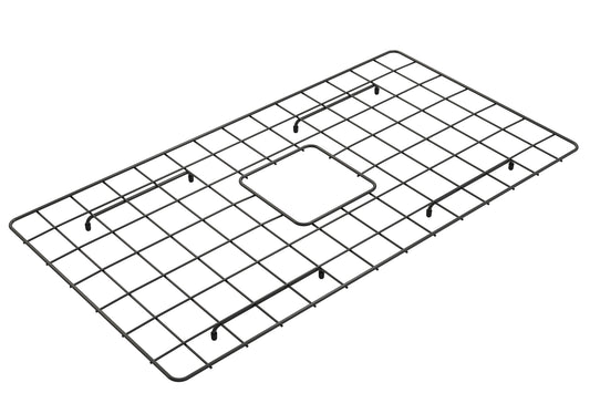 BOCCHI Stainless Steel Sink Grid for 33" Farmhouse Fireclay Sinks - Matte Black finish protecting premium sink surface.