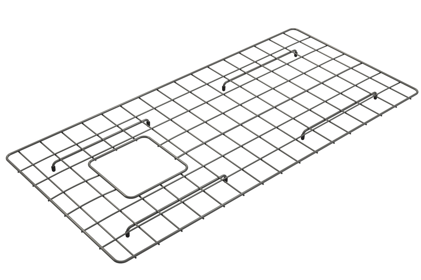 BOCCHI Stainless Steel Sink Grid for 36" Farmhouse Fireclay Sinks - Gun Metal finish, premium protection for farmhouse sinks.