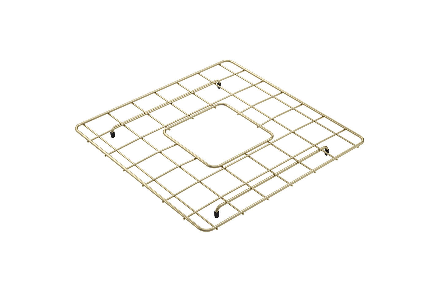 BOCCHI Rubber Replacement Feet for New Sink Grids - Pack of 8 installed on a stainless steel sink grid.