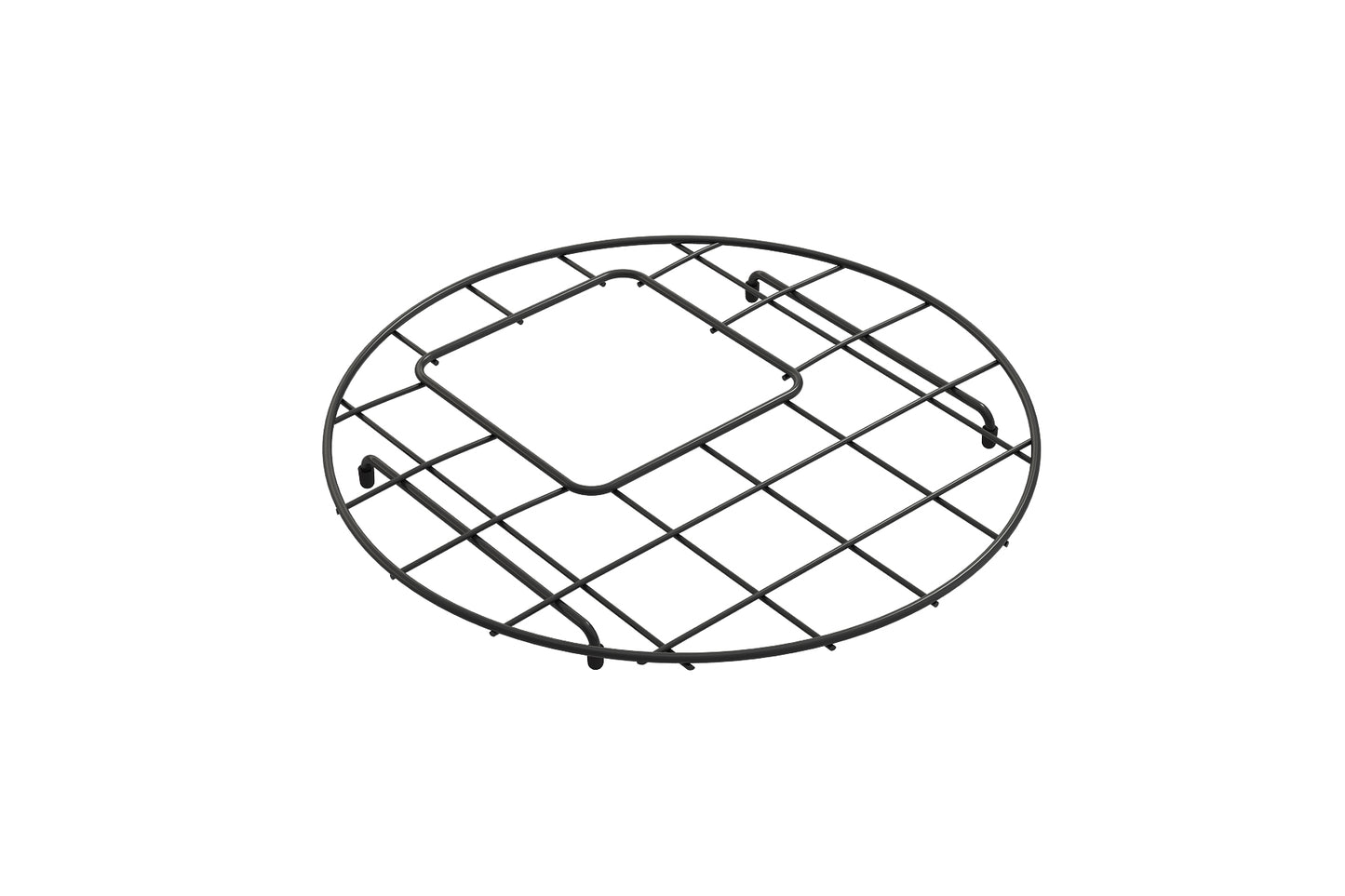 BOCCHI Stainless Steel Sink Grid for Sotto 18R Undermount Sink - Matte Black finish protecting fireclay sink surface.