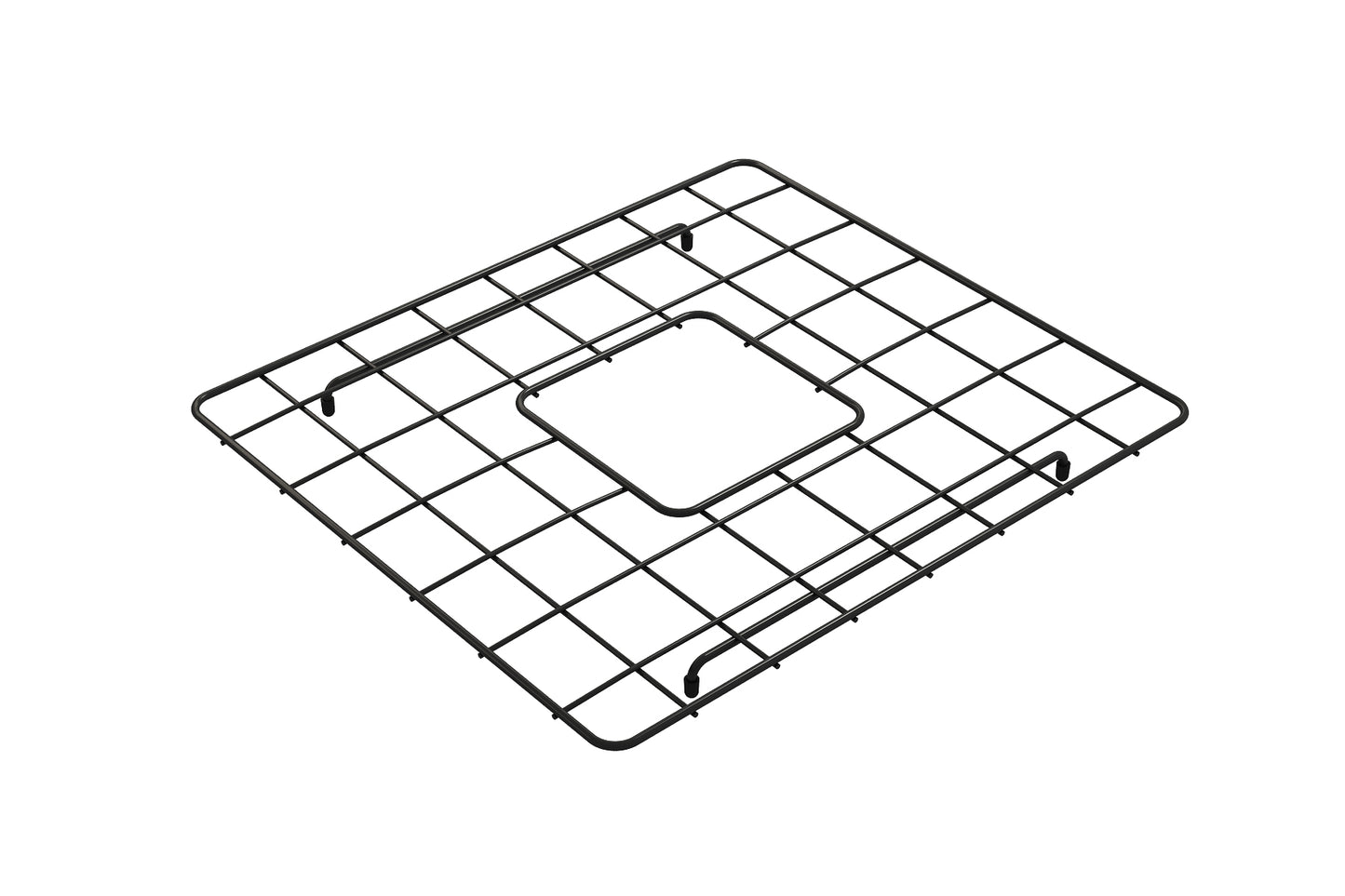BOCCHI Stainless Steel Sink Grid for Classico 20 Farmhouse Sink in Matte Black for sink protection and style.