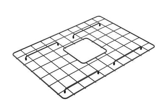 BOCCHI Stainless Steel Sink Grid for Classico 24 Farmhouse Sink in Matte Black, protective kitchen accessory for fireclay sinks.