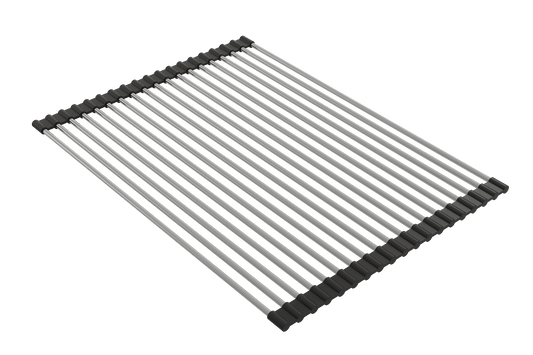 BOCCHI Roller Mat Stainless Steel with Black Edging for Baveno Sinks - 2350 0004 on a transparent background.