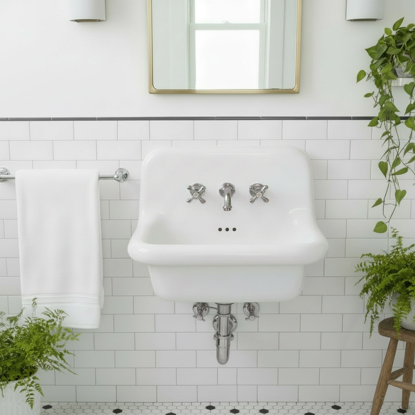 Nantucket Victorian bathroom faucet, polished nickel, view 7