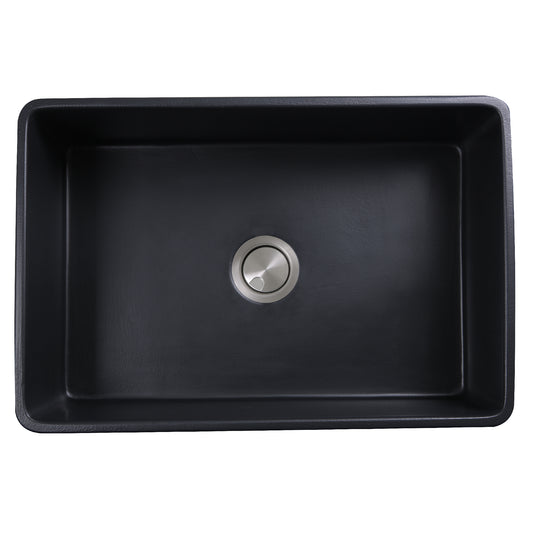 Nantucket FCFS3020S-MatteBlack fireclay sink, view 2