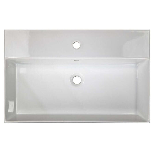 Nantucket 28" Fireclay Wallmount/Console Mount Bathroom Sink Newport Collection - NS-NPCS28W top view.