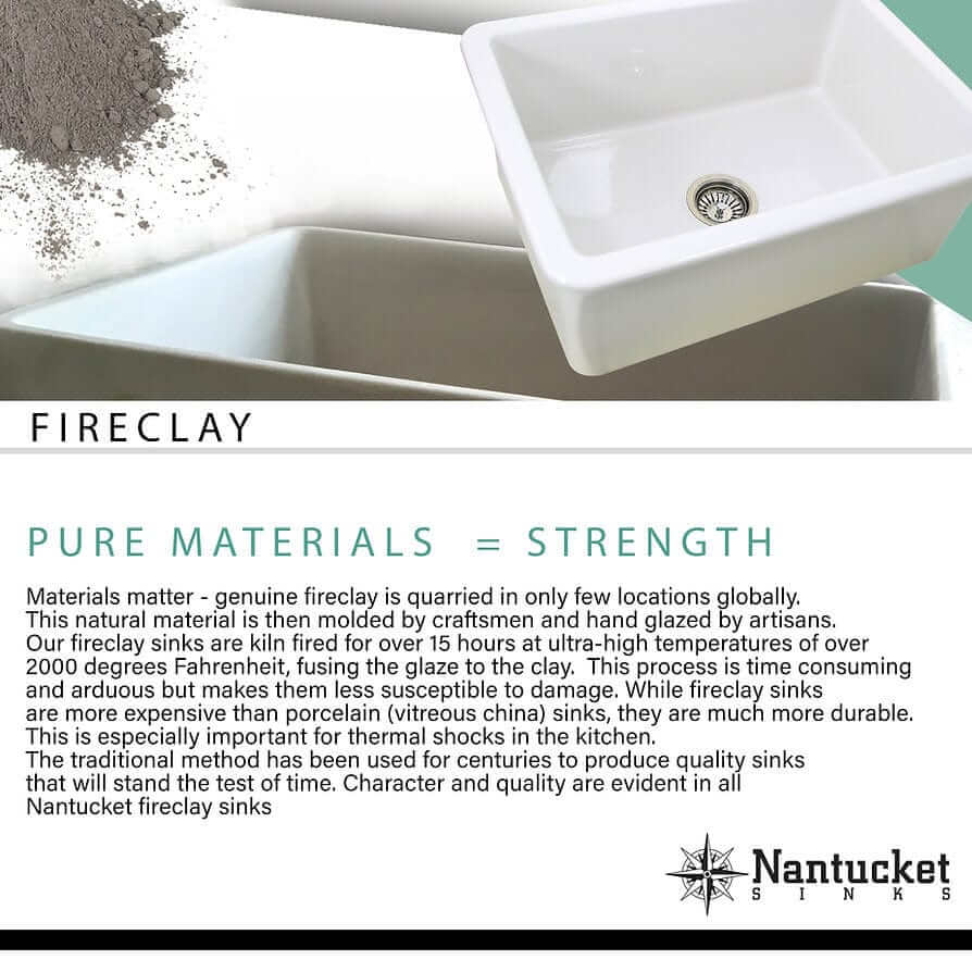 Nantucket 28" Fireclay Wallmount/Console Mount Bathroom Sink Newport Collection - NS-NPCS28W features pure materials and strength.