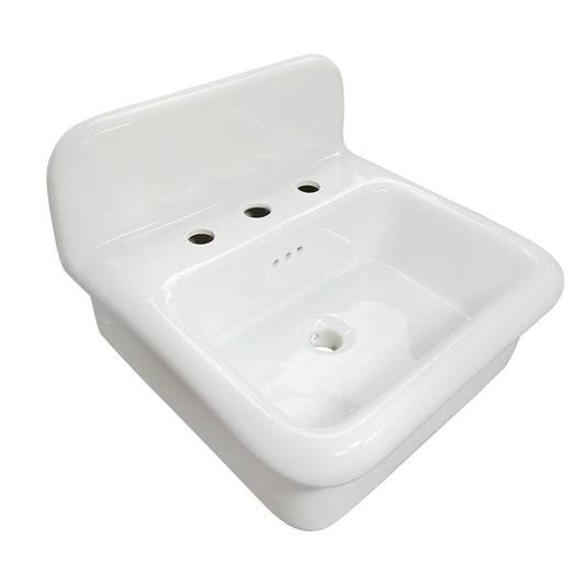 Nantucket NS-VCDM20-WW 20-inch Victorian fireclay wall mount sink