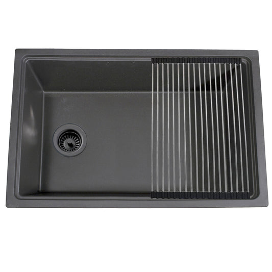 Nantucket PR3019PS-TI titanium granite workstation sink, view 2