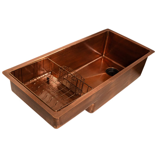 Nantucket STEPPE3918-SMC smooth copper sink, view 2