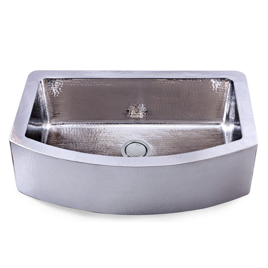 Nantucket FSSH3322 hammered stainless farmhouse sink, view 2