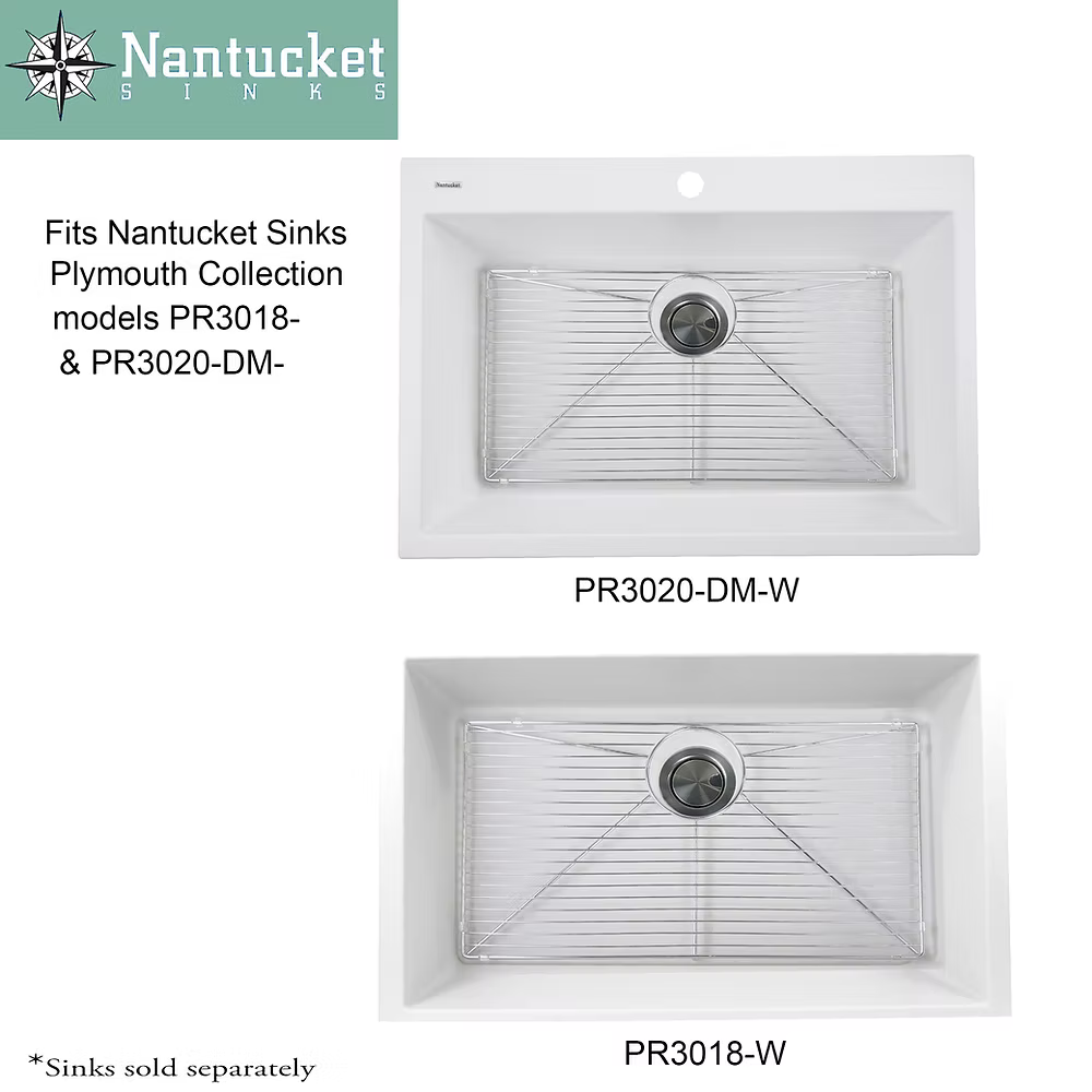 Nantucket Stainless Steel Bottom Grid - BG-PR3018 fits Plymouth Collection models PR3018 and PR3020-DM.