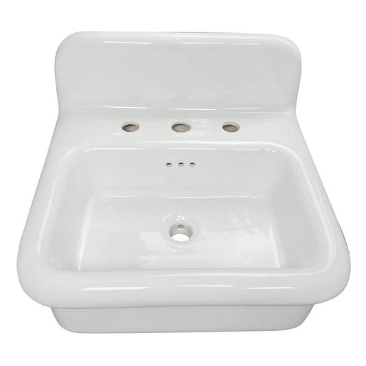 Nantucket NS-VCDM20-WW 20-inch Victorian fireclay wall mount sink, view 2