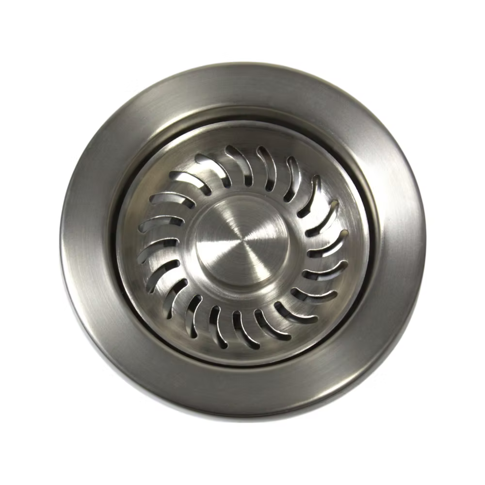Nantucket Basket Strainer Kitchen Drain for Fireclay Sinks - NS35L-EXT top view of stainless steel design