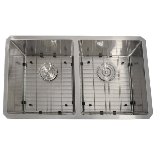 Nantucket SR3219-DE-16 double bowl stainless steel sink