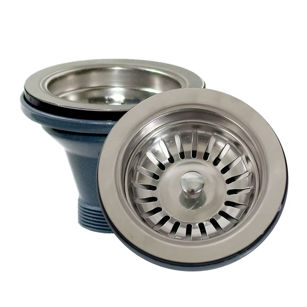 Nantucket Basket Strainer Kitchen Drain - NS35L front view showing the traditional basket strainer design.