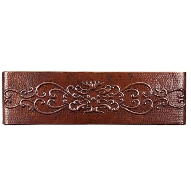 Thompson Kahlo 2KS-AD-5 scrollwork detail on the copper apron