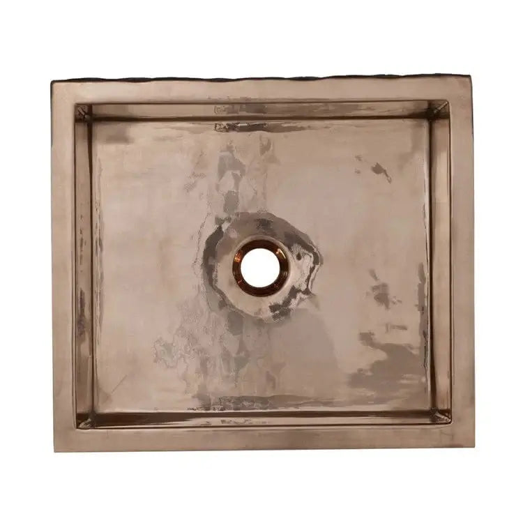 Thompson Kahlo 17" Handcrafted Rose Gold/Black Nickel Cordate Kitchen Sink - KPA-1715C - top view with heart-shaped texture