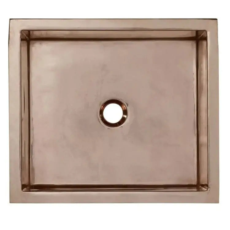 Thompson Kahlo 17" Handcrafted Polished Rose Gold Tiered Kitchen Sink - KPA-1715T top view showcasing its luxurious design.