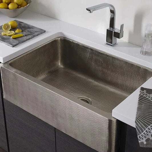 Thompson Quiroga 33" Hammered Stainless Steel Farmhouse Kitchen Sink - KSA-3322HSS