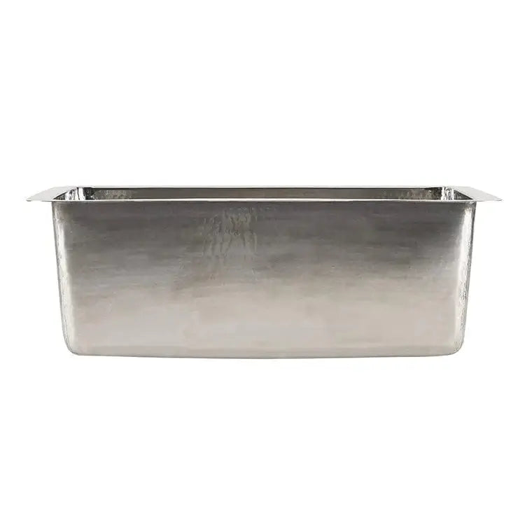 Thompson Villa 30" Hammered Stainless Steel Single Bowl Kitchen Sink - KSU-3020HSS side view image.