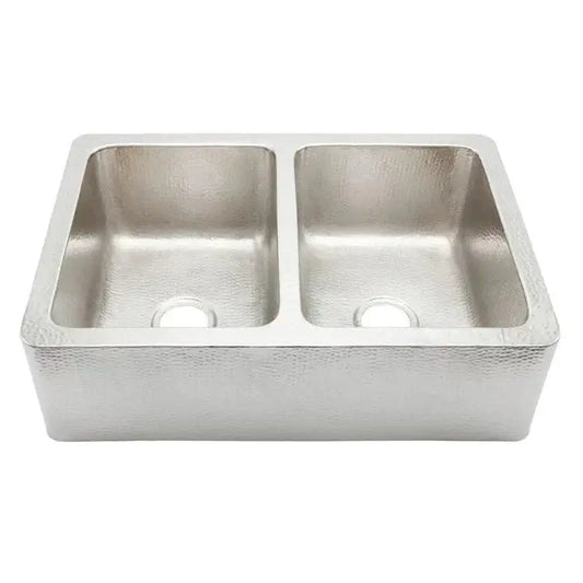 Thompson Quiroga 33" Hammered Stainless Steel Farmhouse Kitchen Sink - KDA-3322HSS