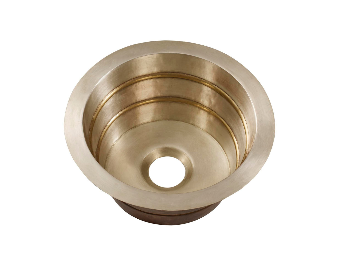 Thompson Quintana 15" Handcrafted Round Bar/Prep Sink - KCBS17 in burnished nickel finish.