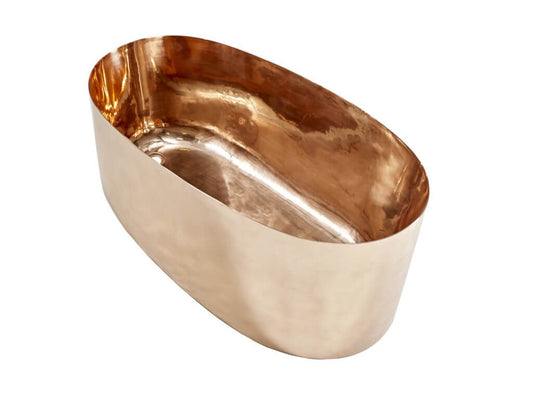 Interior view of Thompson Baccarac Hand Hammered 14 Gauge Solid Copper Bath Tub