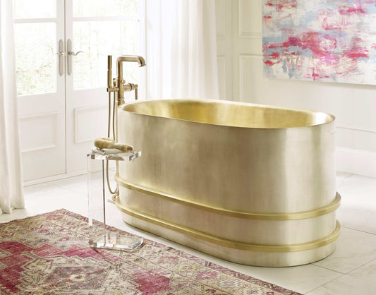 Thompson Quintana Handcrafted Tub in Satin Brass and Burnished Nickel - KCT60