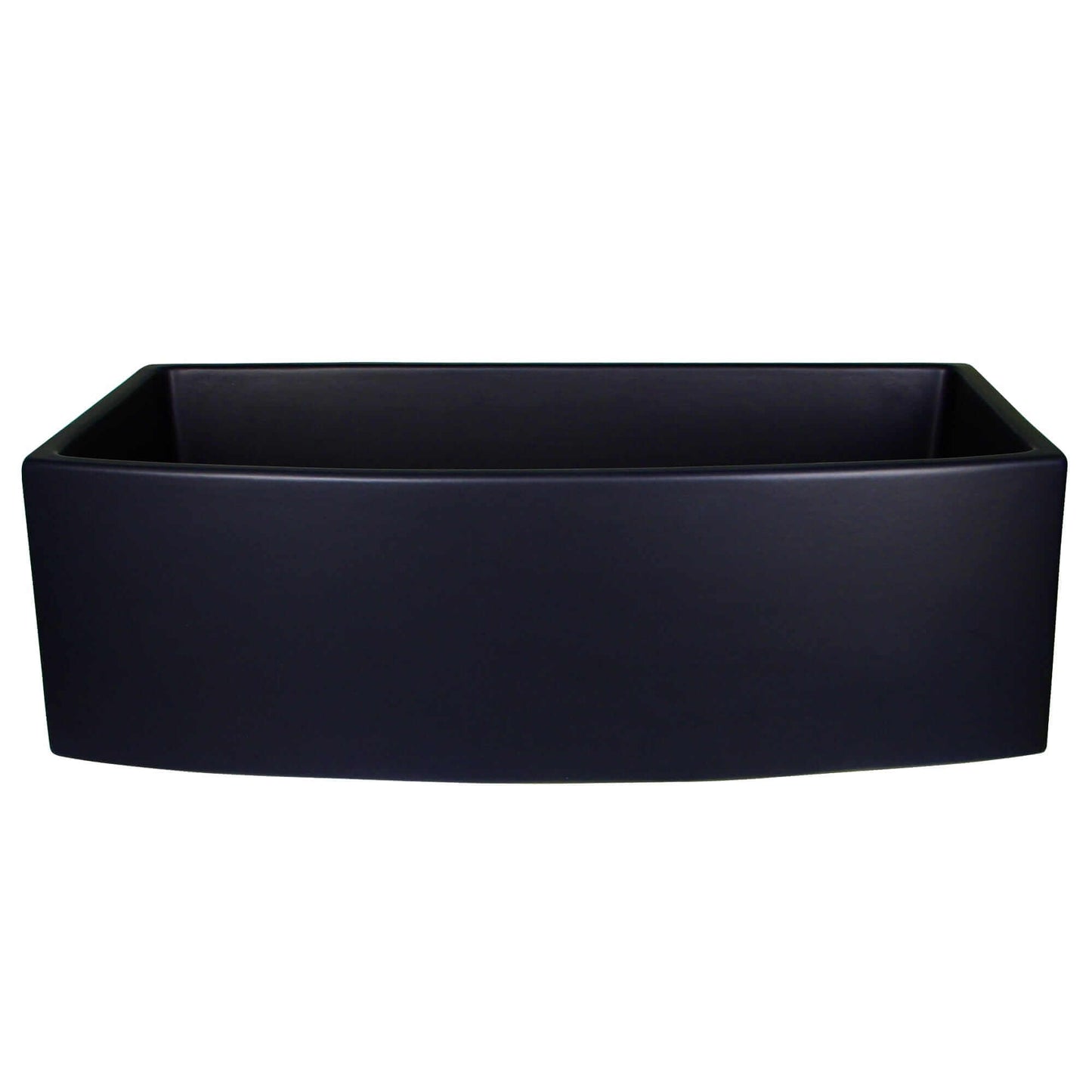 Nantucket Sinks 33" Farmhouse Fireclay Sink with Curved Apron - FCFS3320CA-MB in matte black finish.