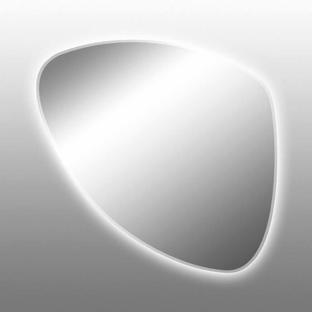 Latoscana 34" x 34" Right Modern Oval Wall Mirror with LED Illumination - S656D front view.