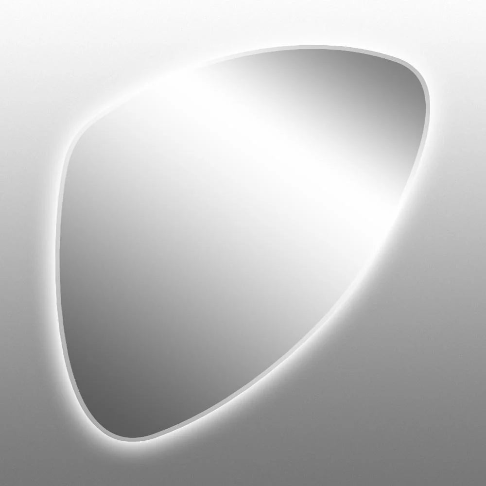 Latoscana 34" x 34" Modern Oval Wall Mirror with LED Illumination - S656S Front View with Soft Glow Illumination