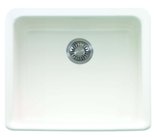 Franke Manor House 19.5" x 16.0" White Apron Front Single Bowl Fireclay Kitchen Sink - MHK110-20WH