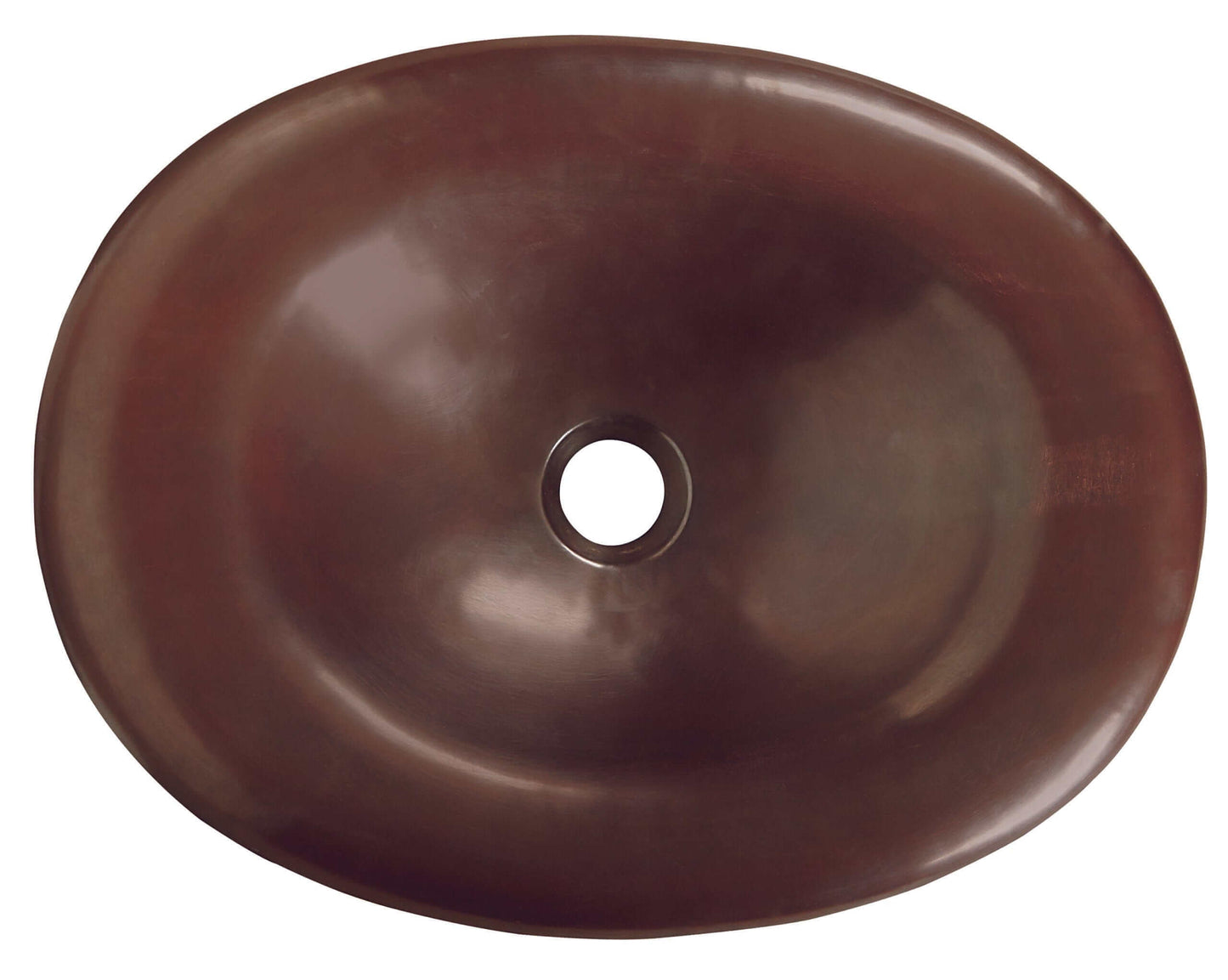 Thompson Tacambaro 19" Handcrafted Aged Copper Bathroom Sink - BOD-1914BC - elegant oval design in aged copper.