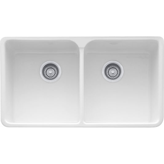 Franke Manor House 36" Double Bowl Fireclay Farmhouse Sink top view