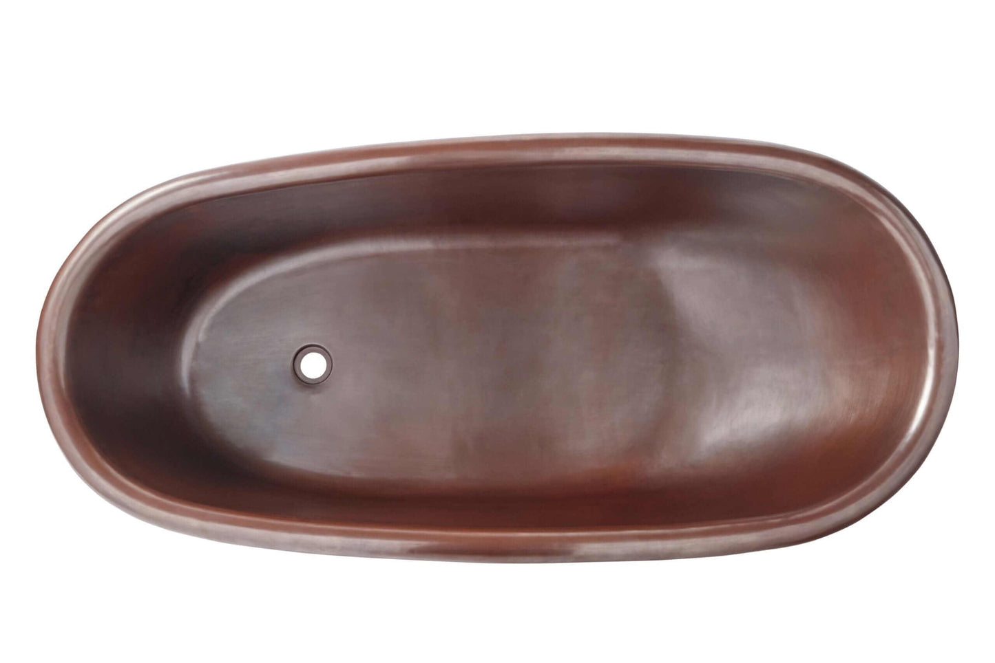 Thompson Permanente Handcrafted Bath Tub in Smooth Aged Copper - TBT-PERM viewed from above, showcasing its elegant design.