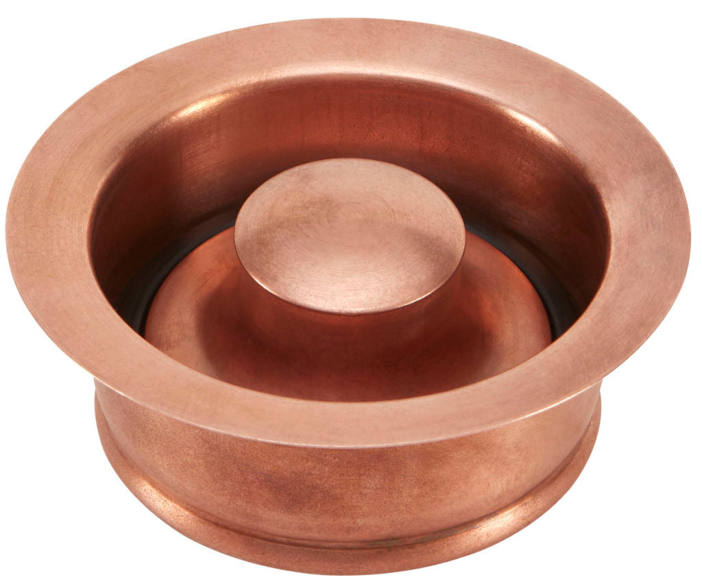 Thompson Traders polished rose gold 3.5" disposal flange and stopper TDD35-PC