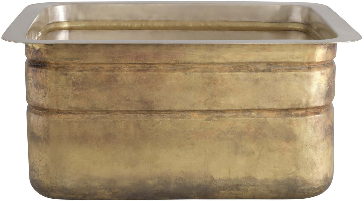Thompson Quintana Handcrafted Square Bar/Prep Sink in Satin Brass and Burnished Nickel - KCKPU-1715 showcasing its dual-metal finish.