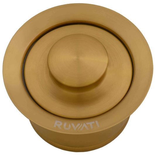 Ruvati RVA1052 Extended Garbage Disposal Flange with Deep Basket Strainer and Stopper in Brushed Gold finish