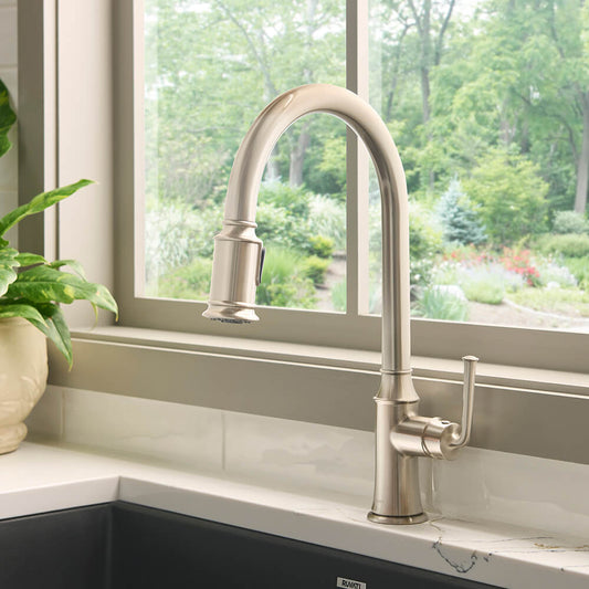 Ruvati RVF1234 Simoni Single-Handle Pull-Down Kitchen Faucet — Traditional Farmhouse Style