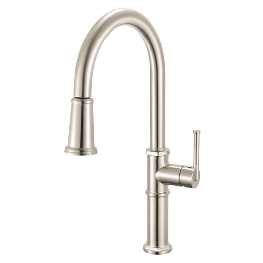 Ruvati RVF1239 Idris Single-Handle Pull-Down High-Arc Gooseneck Kitchen Faucet in Stainless Steel finish