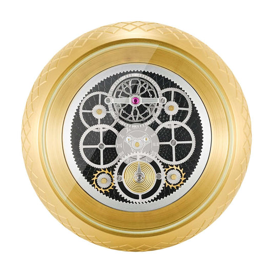 Ruvati Chrono Two-Handle Watch Face Widespread Bathroom Faucet - RVF5234 watch face design detail.