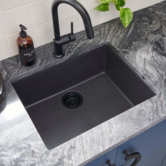 Ruvati RVG2022 21" Granite Composite Undermount Bar Prep Sink installed in modern kitchen countertop.