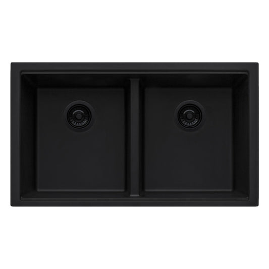 Ruvati RVG2385 33" Granite Composite Undermount Low Divide Sink